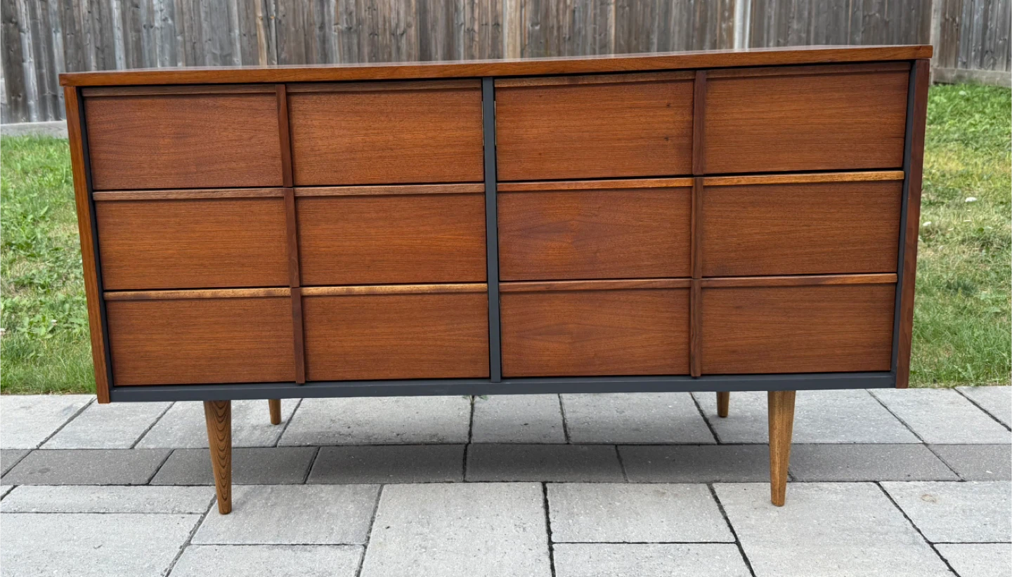 Mid-Century Modern Walnut Dresser Fully Restored - photo 2