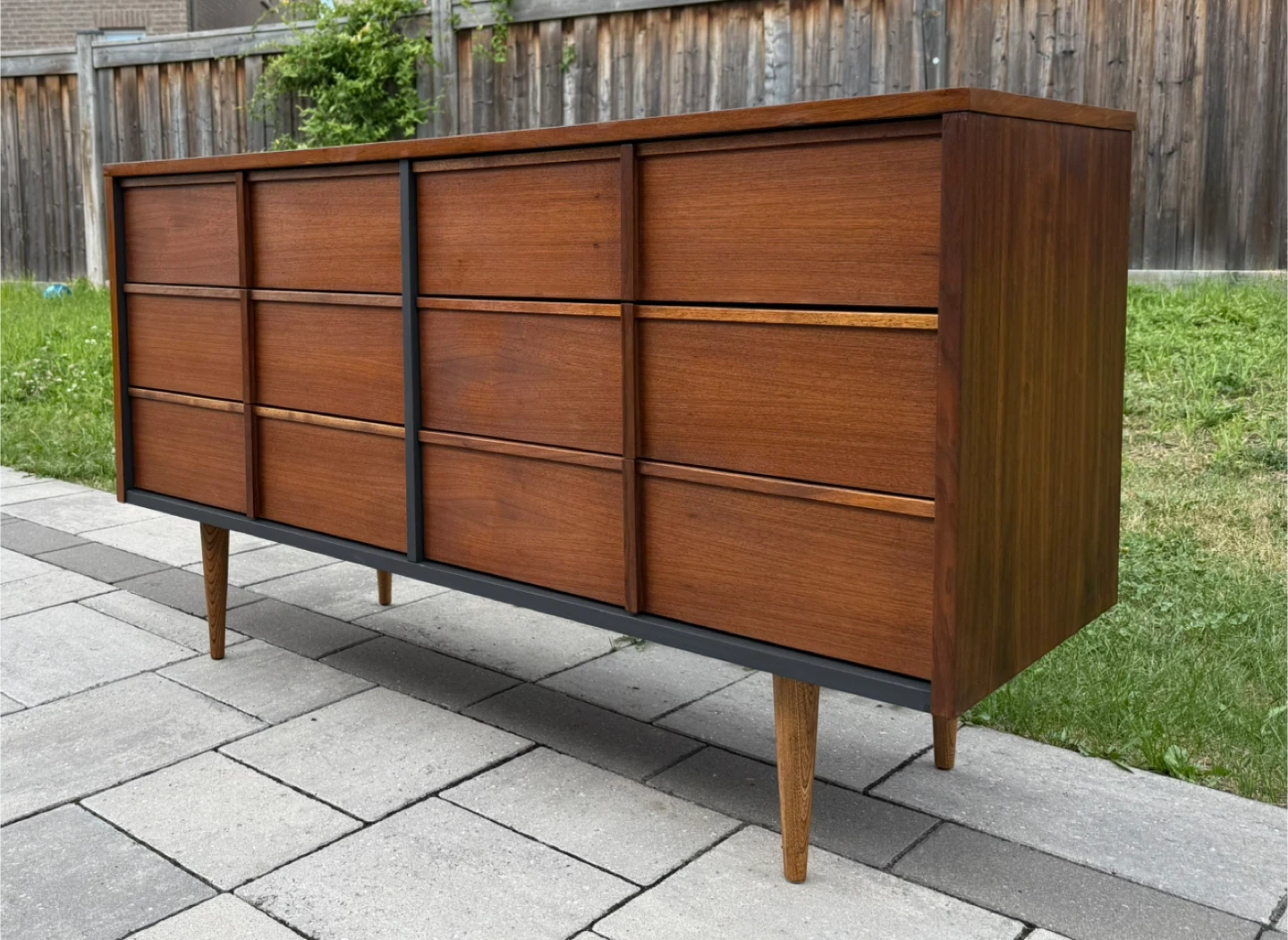 Mid-Century Modern Walnut Dresser Fully Restored