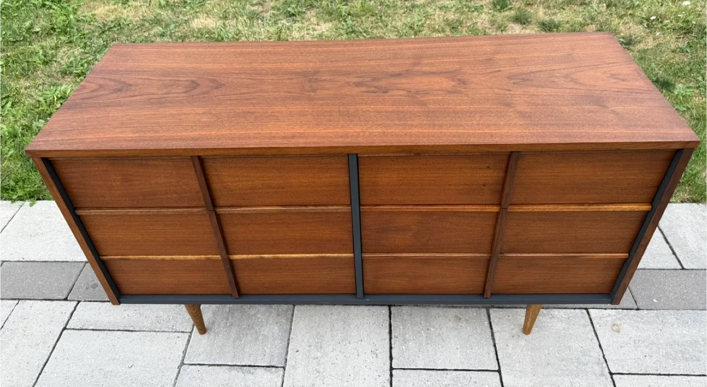 Mid-Century Modern Walnut Dresser Fully Restored image indicator(3)