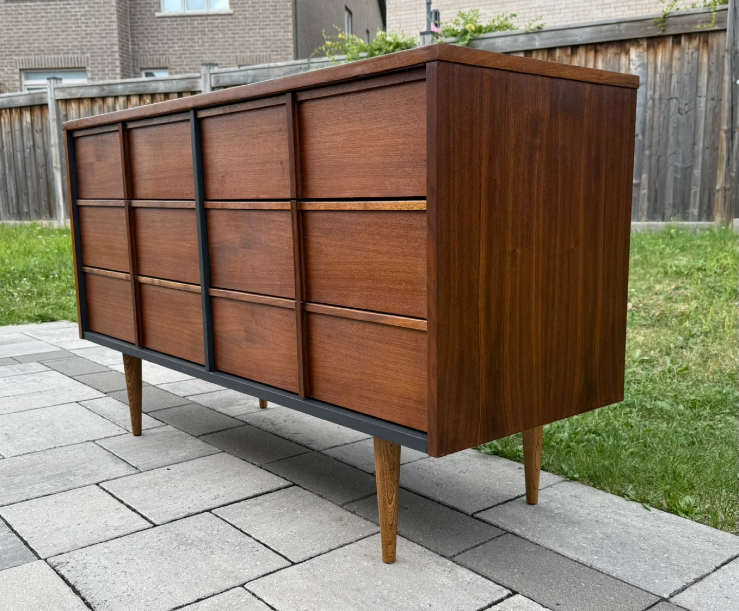 Mid-Century Modern Walnut Dresser Fully Restored - photo 5