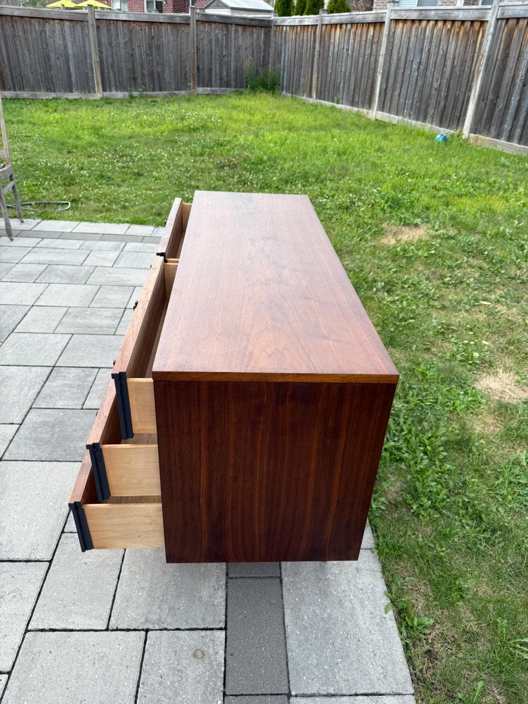 Mid-Century Modern Walnut Dresser Fully Restored image indicator(10)