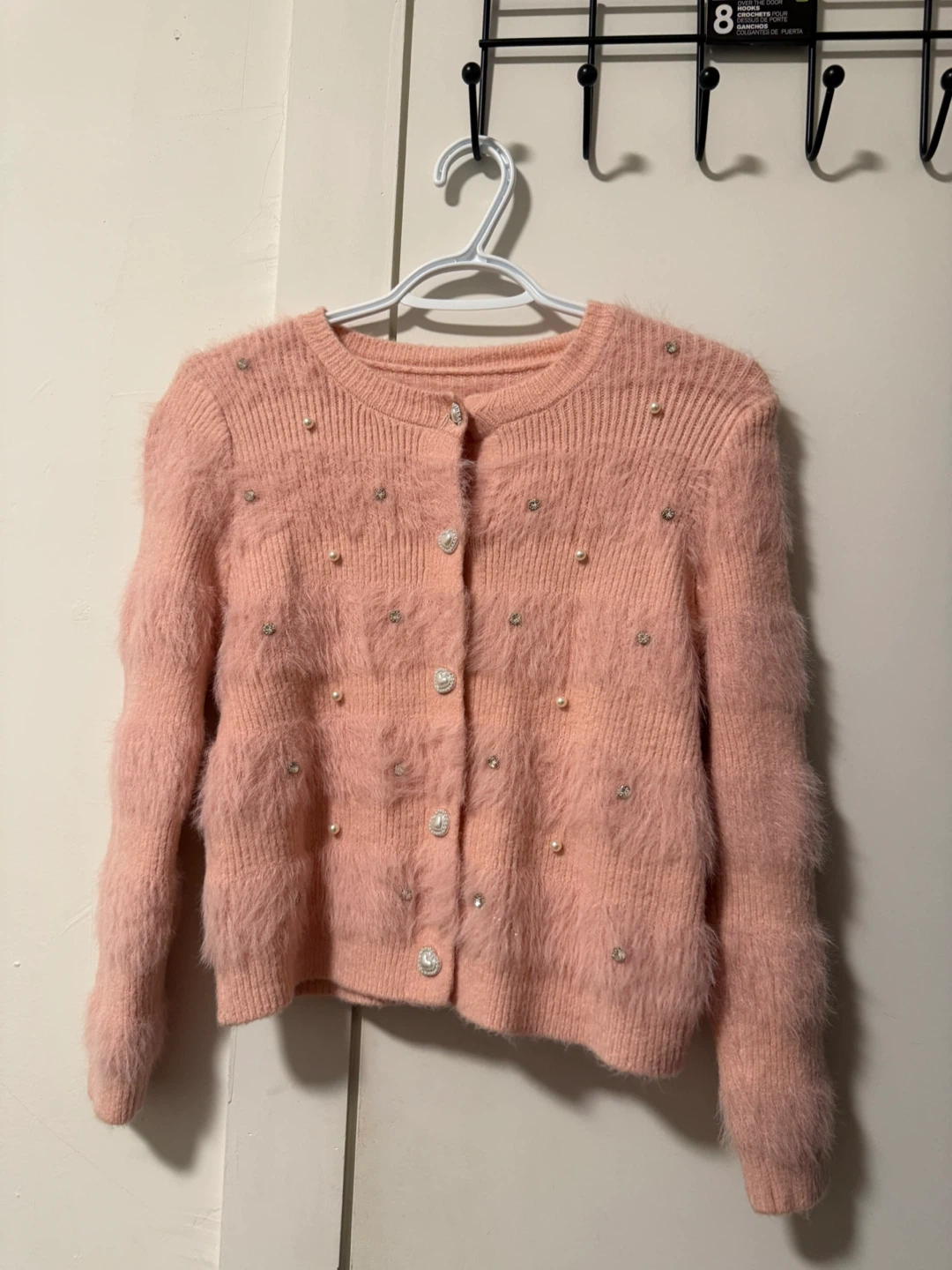 Pink Pearl Embellished Cardigan