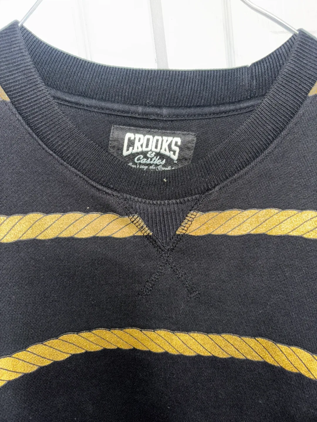 Crooks & Castles Black & Gold Striped Sweatshirt image indicator(2)