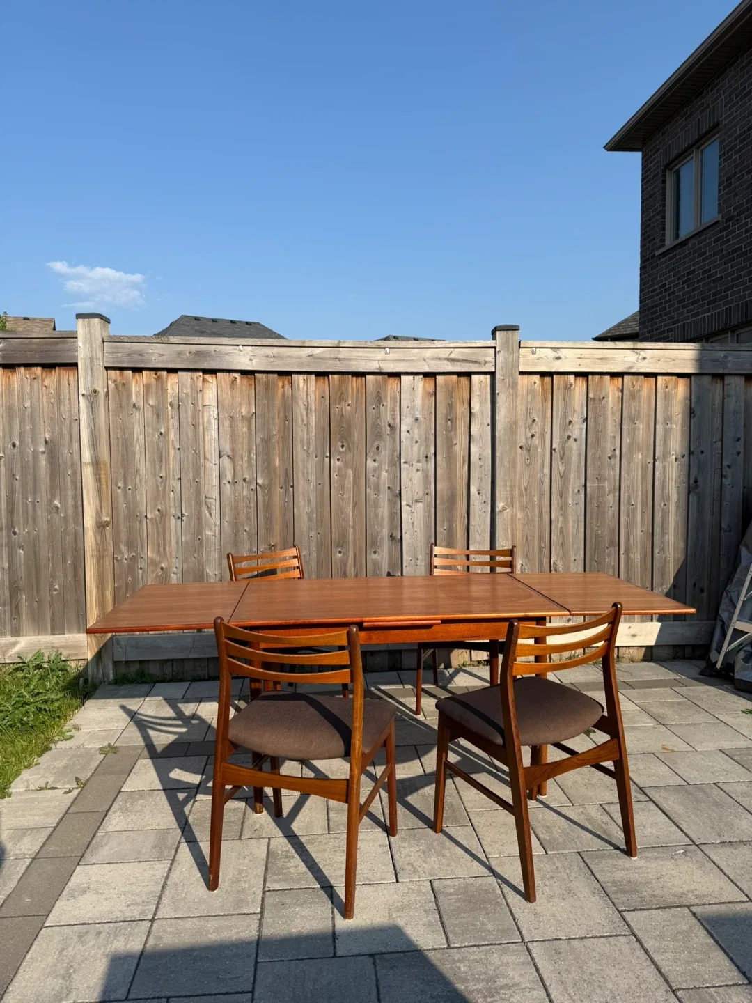 Mid-Century Modern Teak Dining Set (Table + 4 Chairs) image indicator(4)