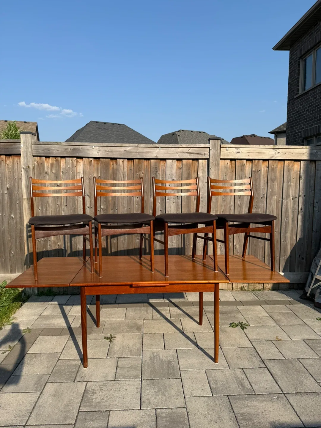 Mid-Century Modern Teak Dining Set (Table + 4 Chairs) image indicator(6)