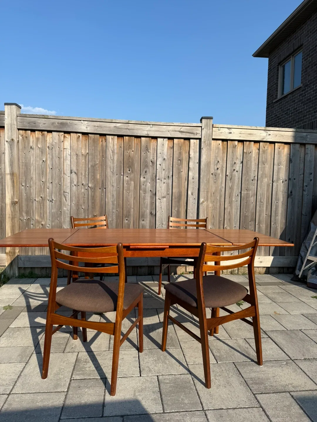 Mid-Century Modern Teak Dining Set (Table + 4 Chairs) image indicator(10)