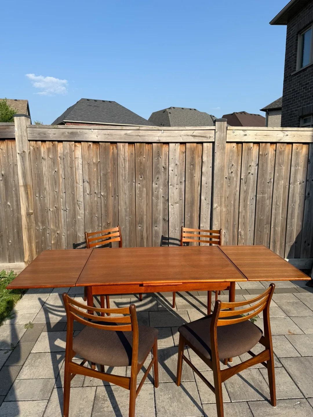 Mid-Century Modern Teak Dining Set (Table + 4 Chairs) image indicator(9)