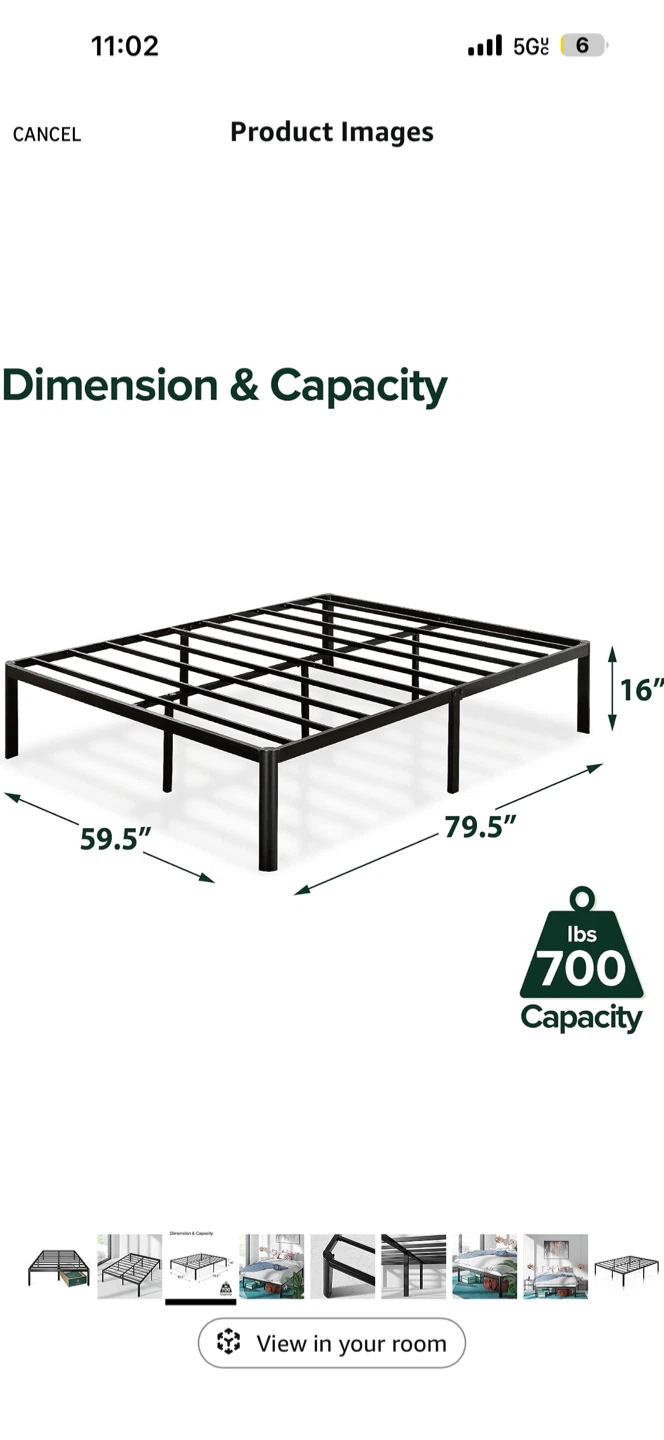 Zinus Van Queen 16 Inch Metal Platform Bed Frame - photo 2