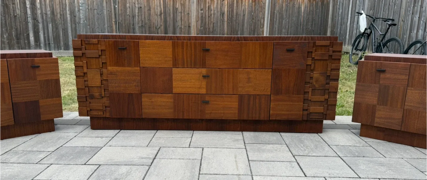 Mid Century Modern Walnut Dresser & Refinished image indicator(4)
