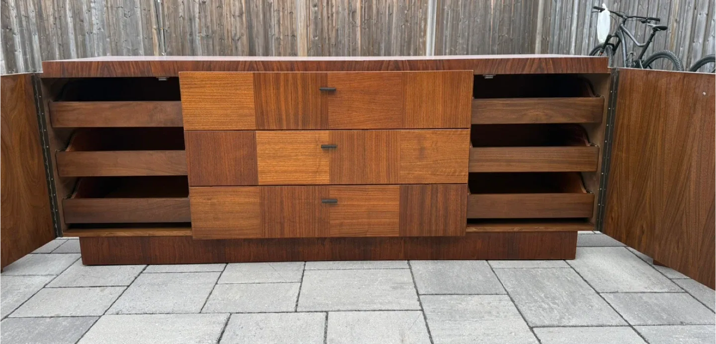Mid Century Modern Walnut Dresser & Refinished image indicator(5)