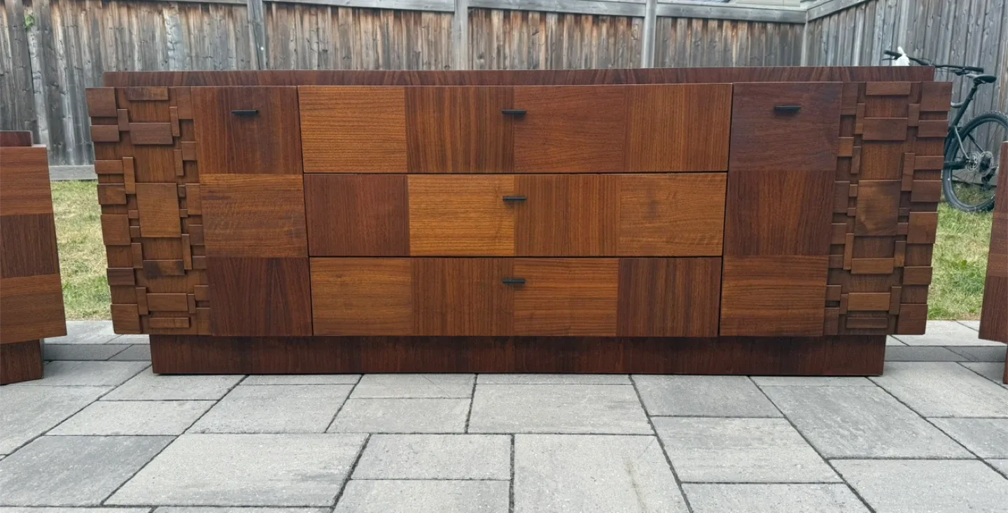Mid Century Modern Walnut Dresser & Refinished image indicator(6)