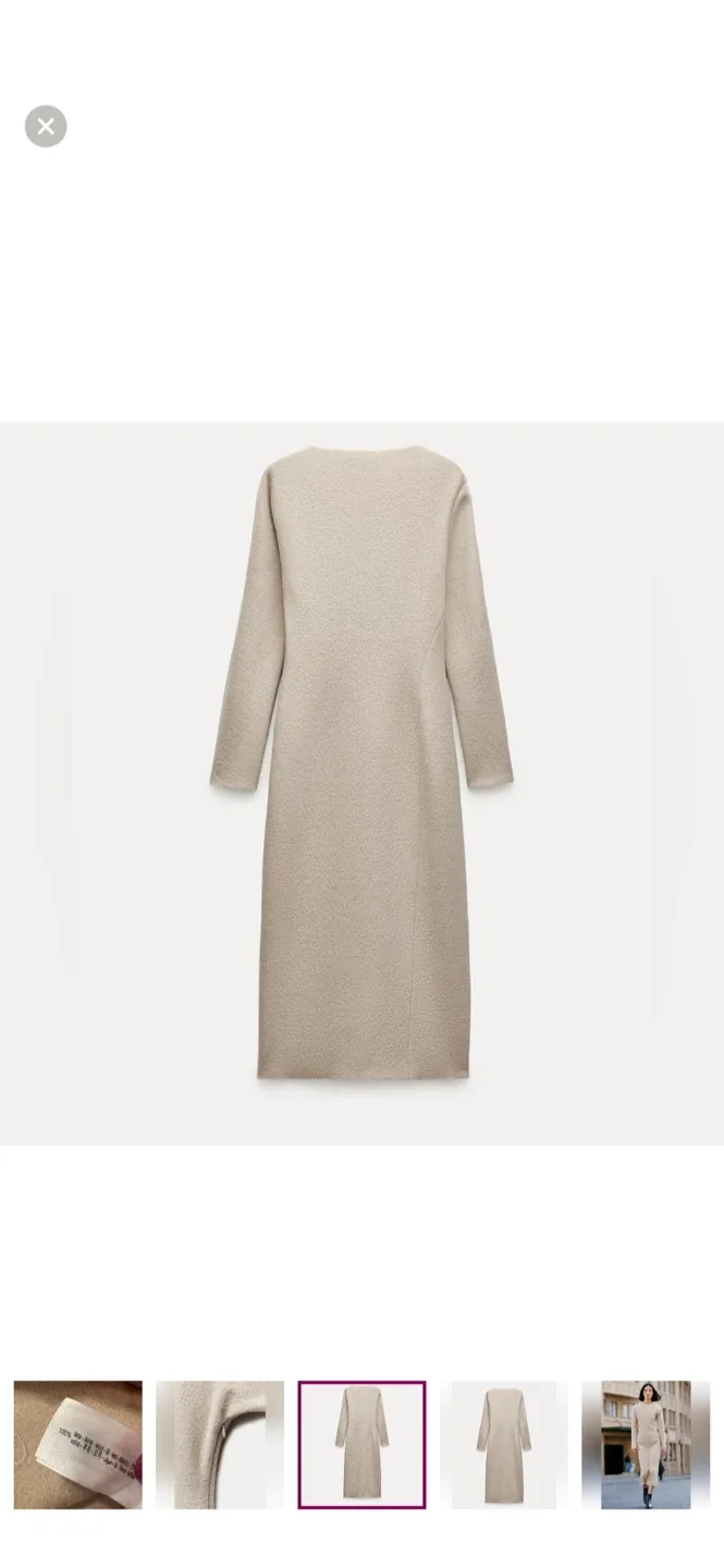 Zara 100% wool sweater dress medium image indicator(9)