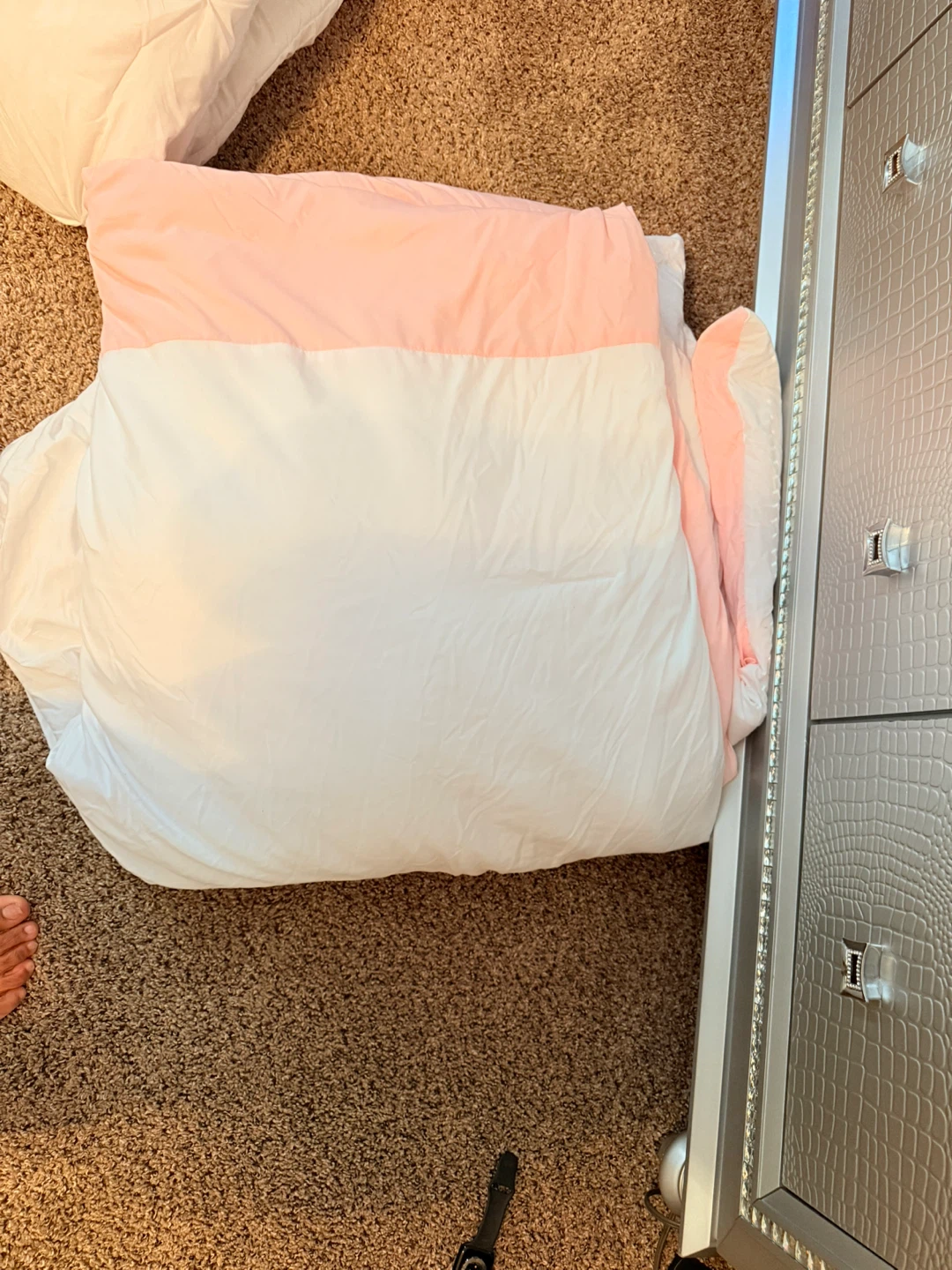 Kind size Pink & White Bedding Set 3 pieces