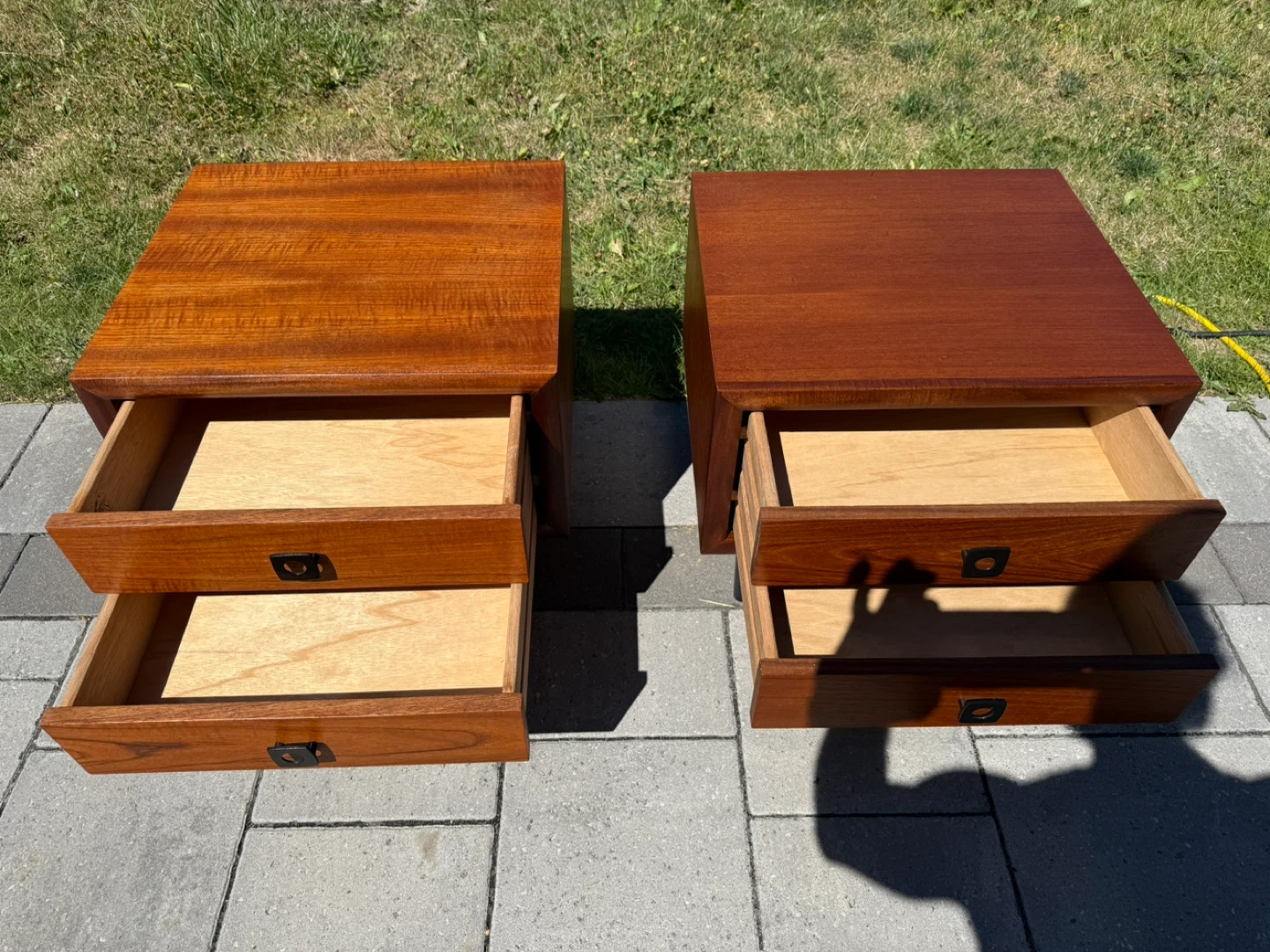 Pair of Vintage Teak Nightstands Refinished - photo 5