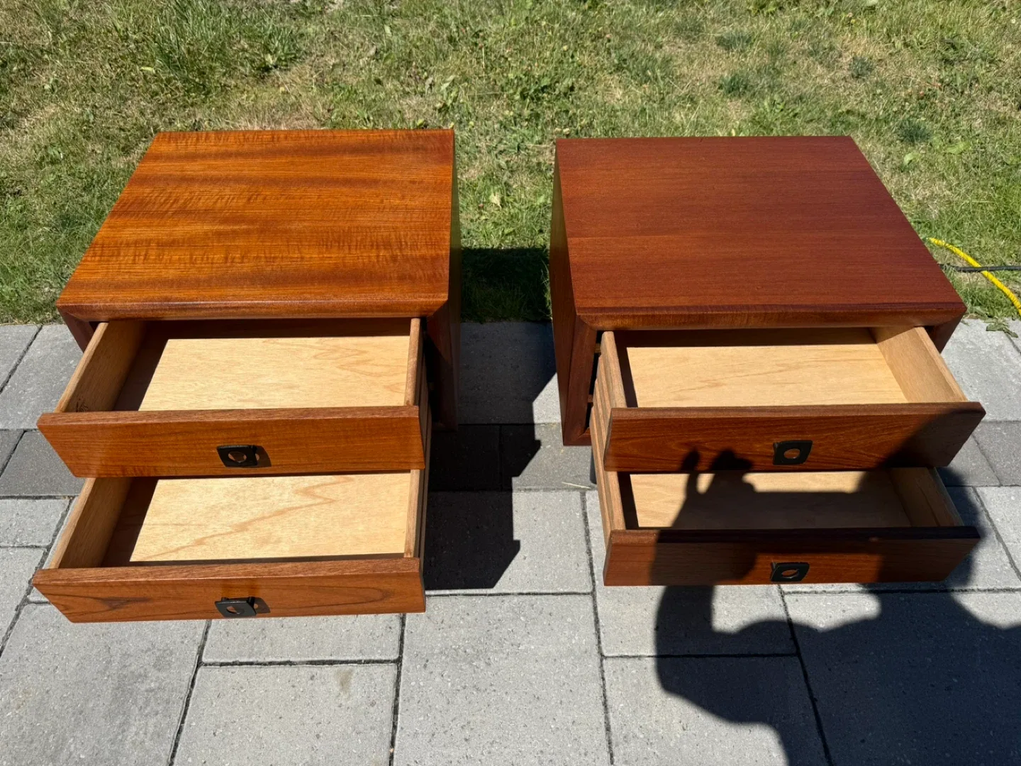 Pair of Vintage Teak Nightstands Refinished image indicator(5)
