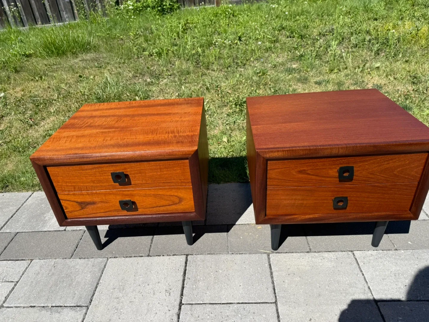 Pair of Vintage Teak Nightstands Refinished image indicator(6)