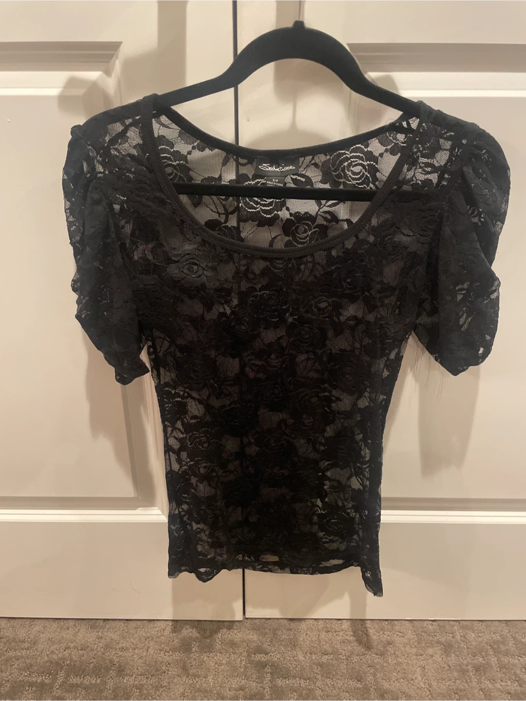 Sabrina Black Lace Top - Size S