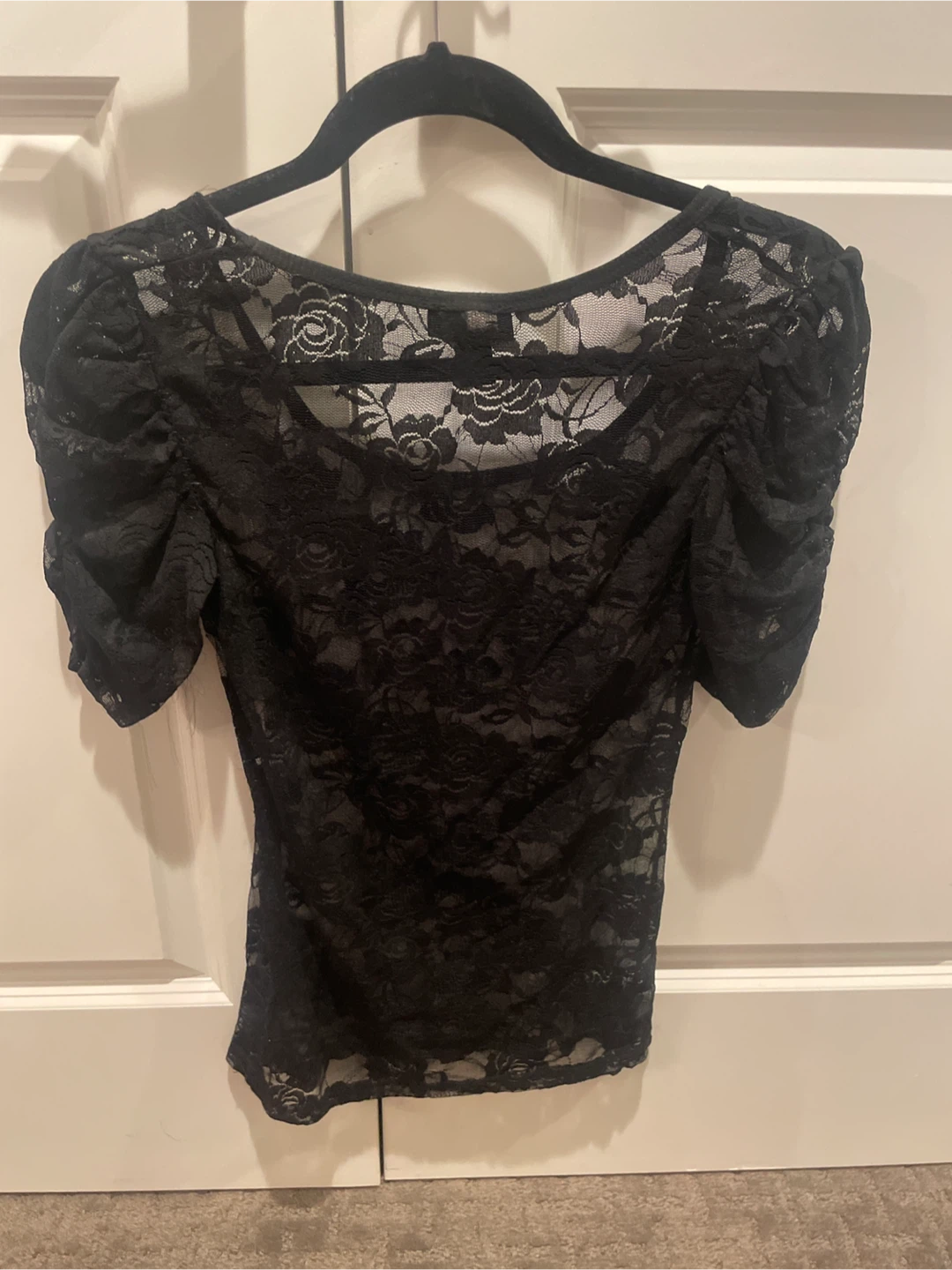 Sabrina Black Lace Top - Size S - photo 2