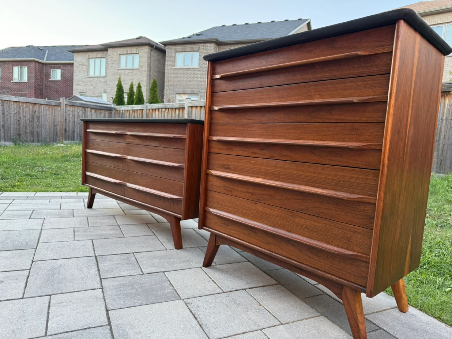 Mid-Century Modern Dresser Set - Walnut - photo 3