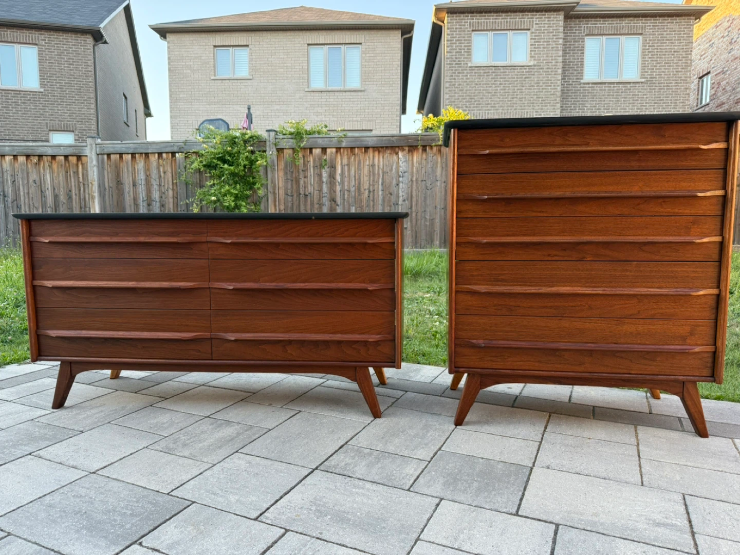 Mid-Century Modern Dresser Set - Walnut - photo 2