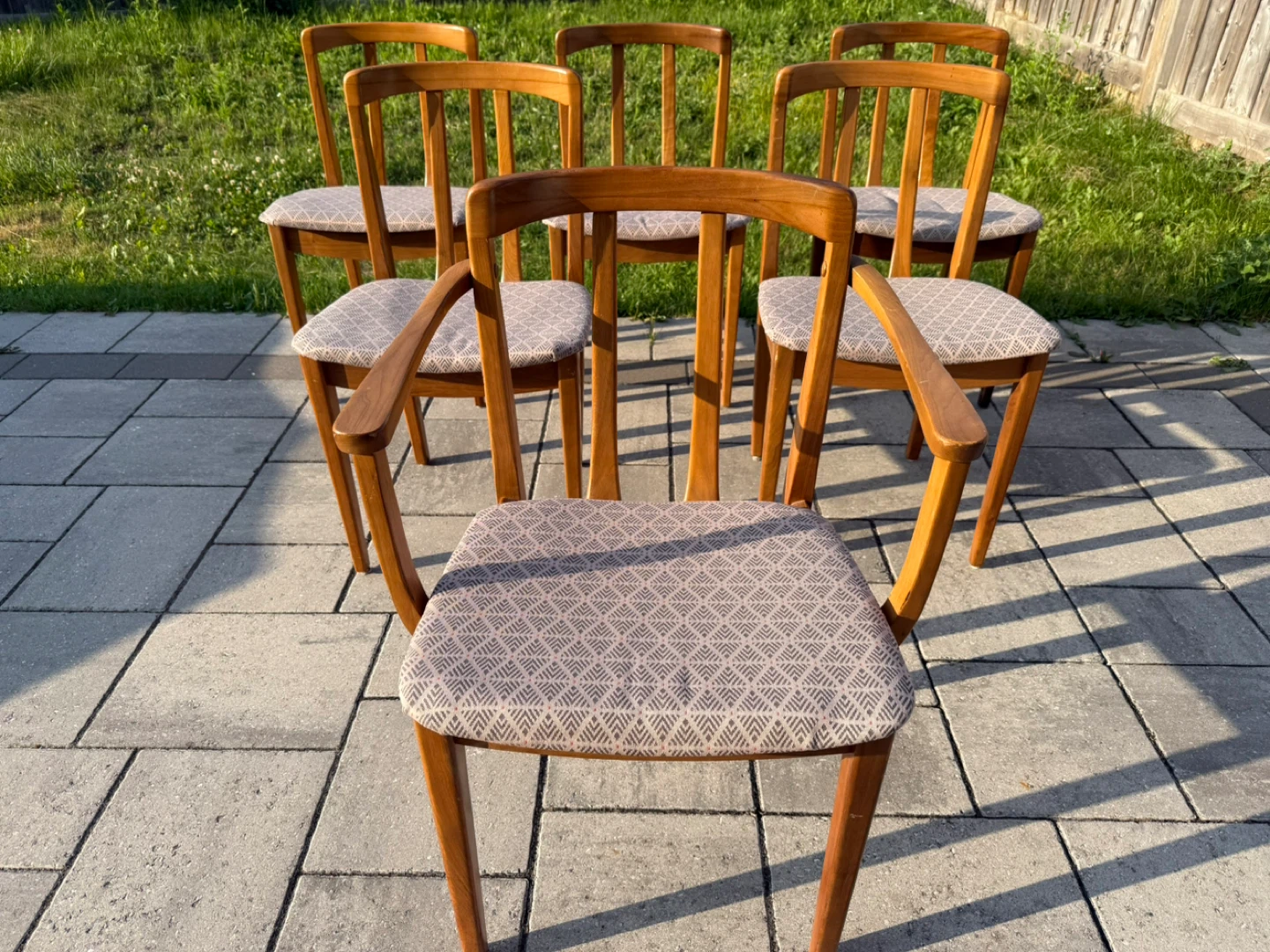 Set of 6 Mcm Walnut Dining Chairs