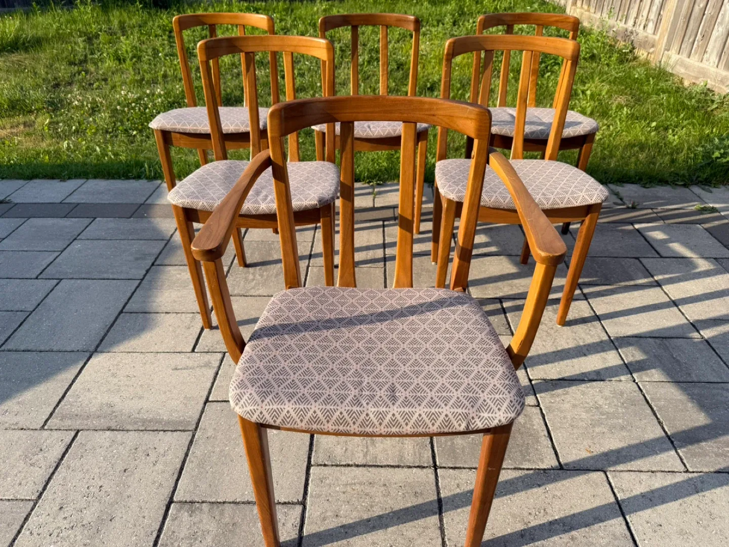 Set of 6 Mcm Walnut Dining Chairs thumbnail