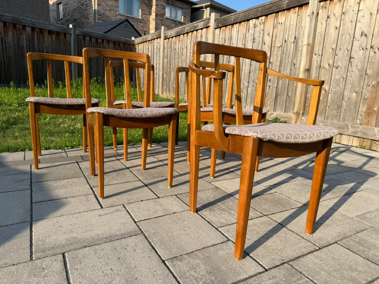 Set of 6 Mcm Walnut Dining Chairs - photo 5