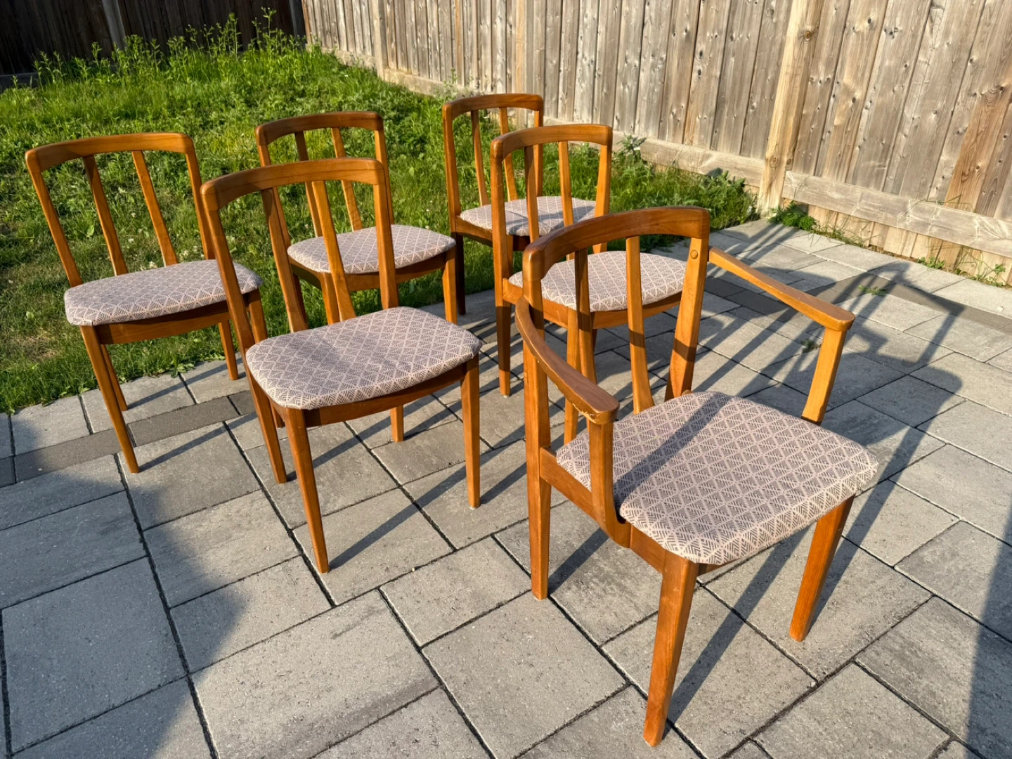 Set of 6 Mcm Walnut Dining Chairs - photo 3