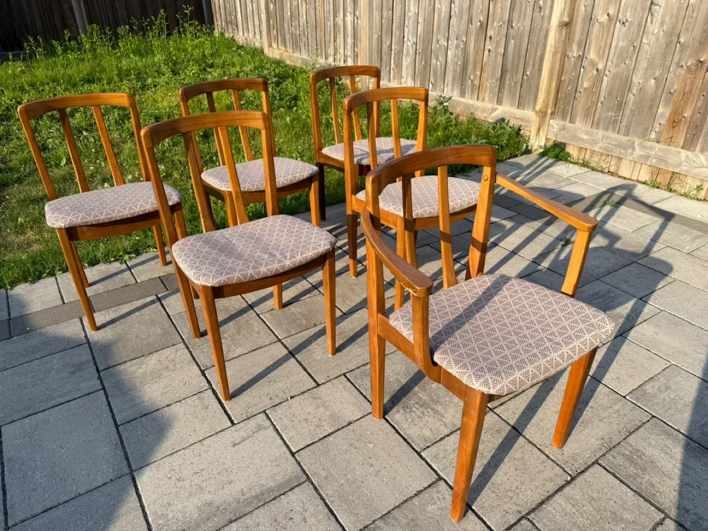 Set of 6 Mcm Walnut Dining Chairs image indicator(3)