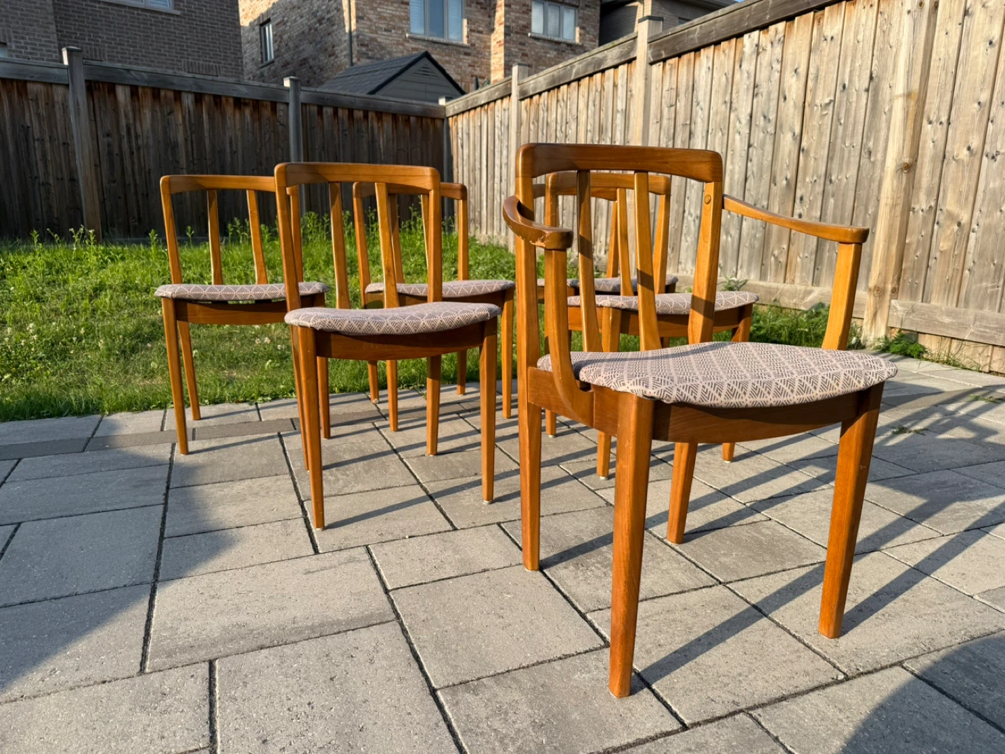 Set of 6 Mcm Walnut Dining Chairs - photo 2
