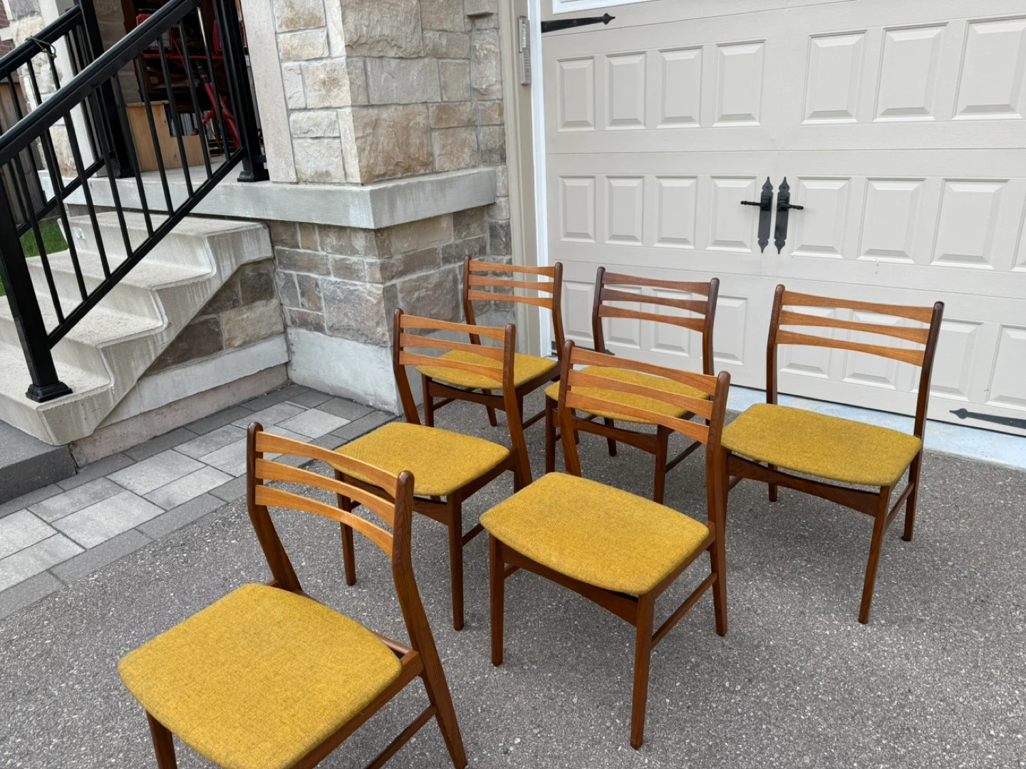 Set of 6 Mcm Teak Vintage Dining Chairs - photo 4