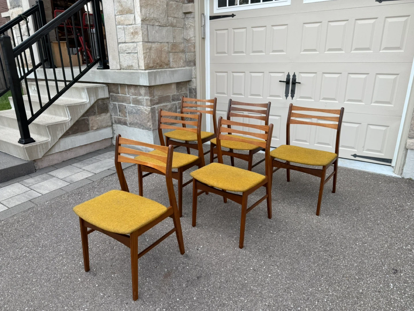 Set of 6 Mcm Teak Vintage Dining Chairs - photo 3