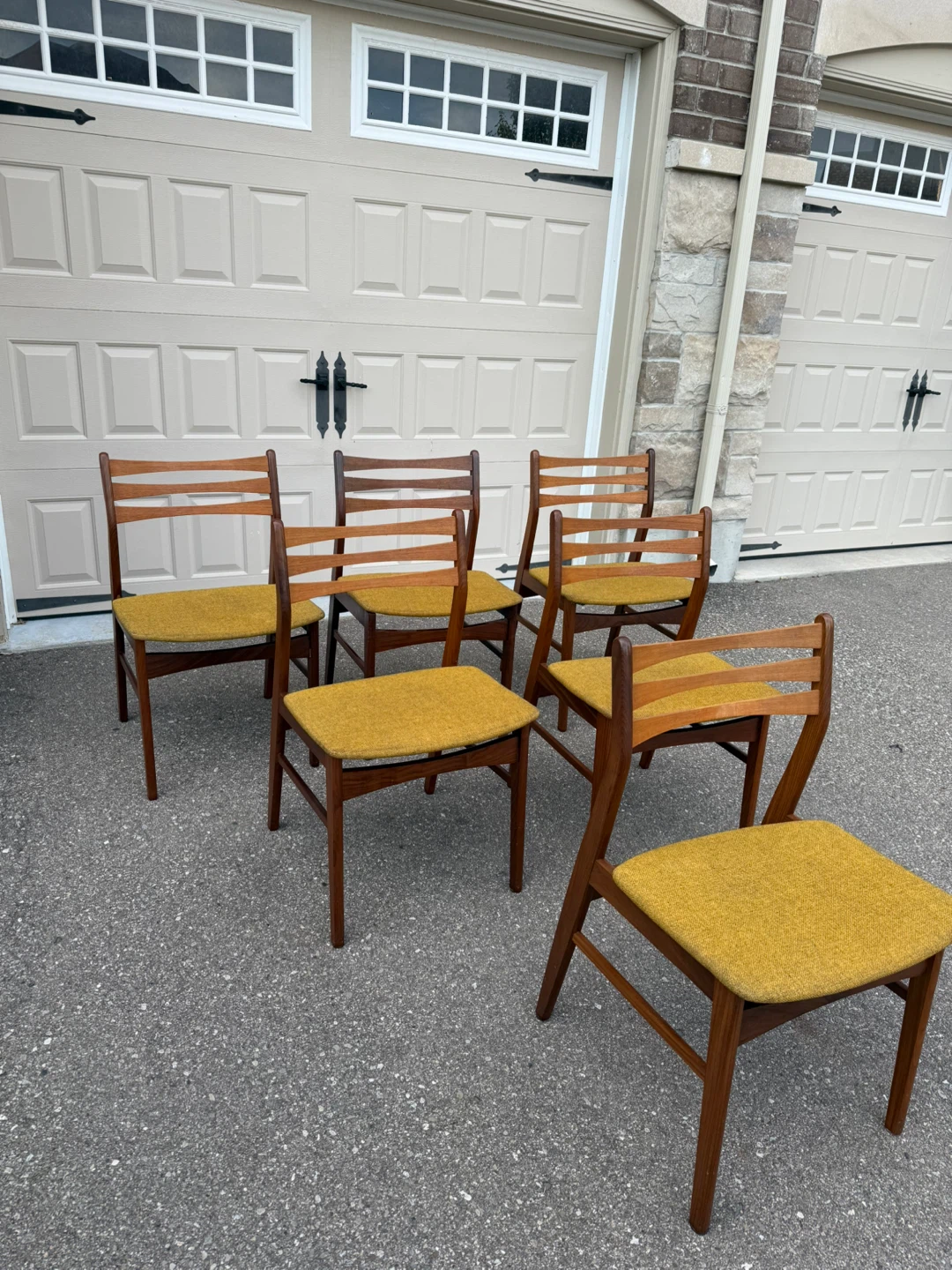Set of 6 Mcm Teak Vintage Dining Chairs - photo 2