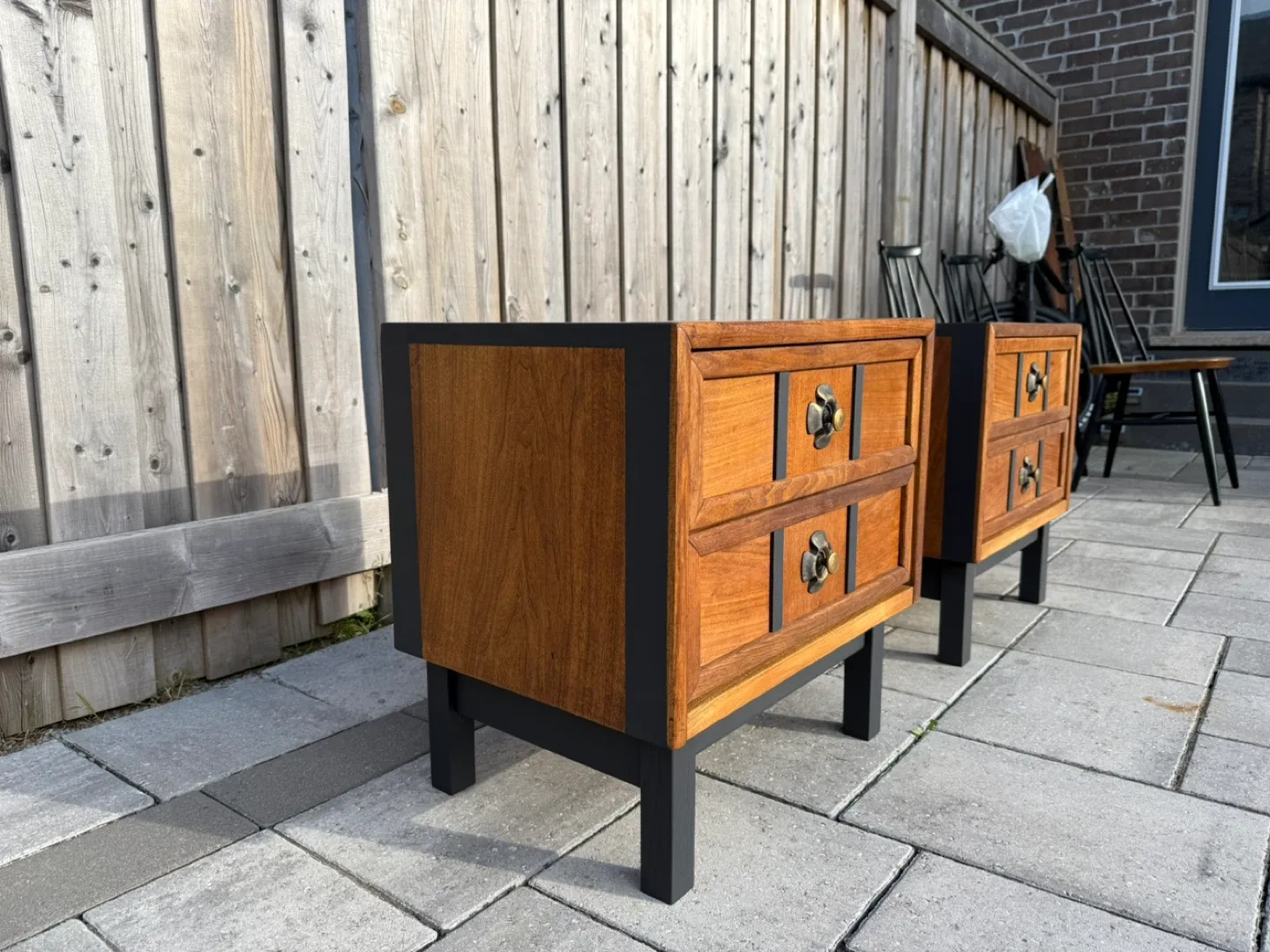Pair of Walnut Nightstands Refinished image indicator(2)