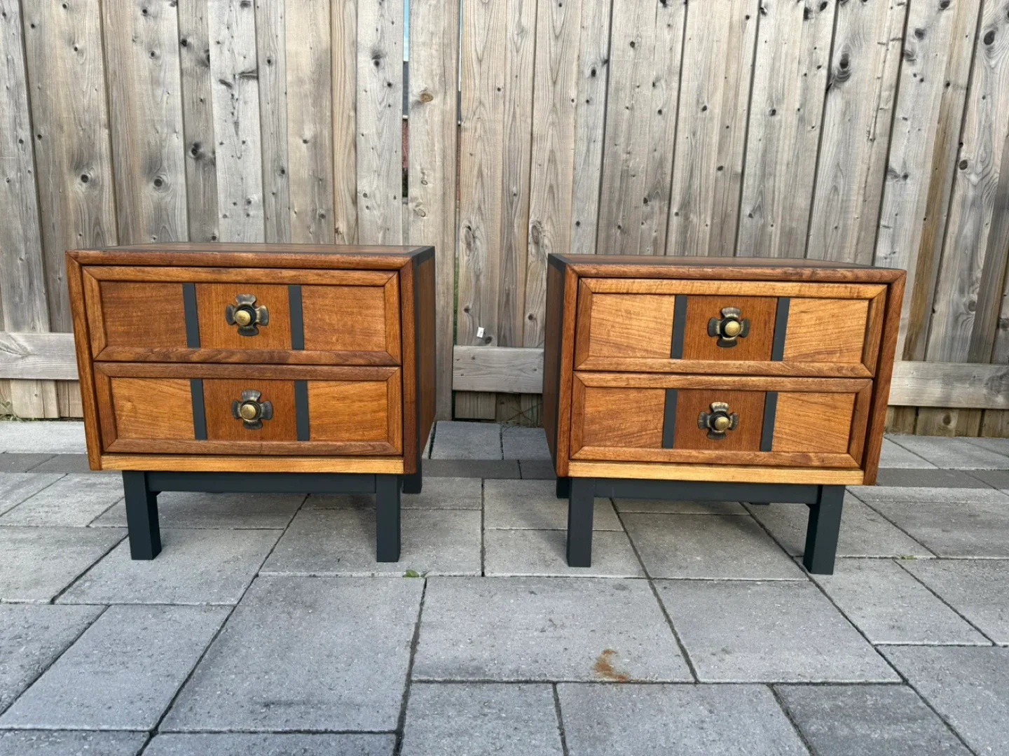 Pair of Walnut Nightstands Refinished thumbnail