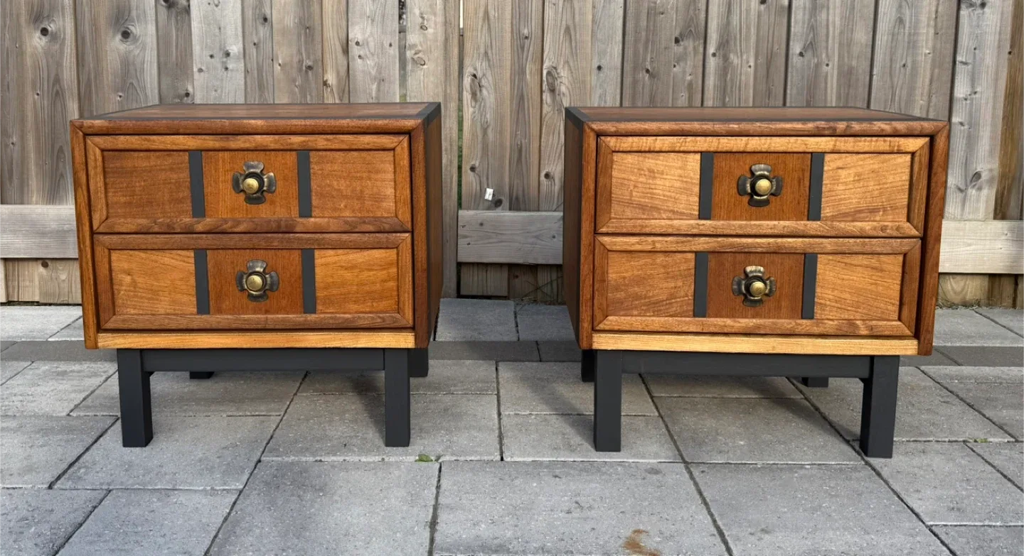 Pair of Walnut Nightstands Refinished image indicator(3)
