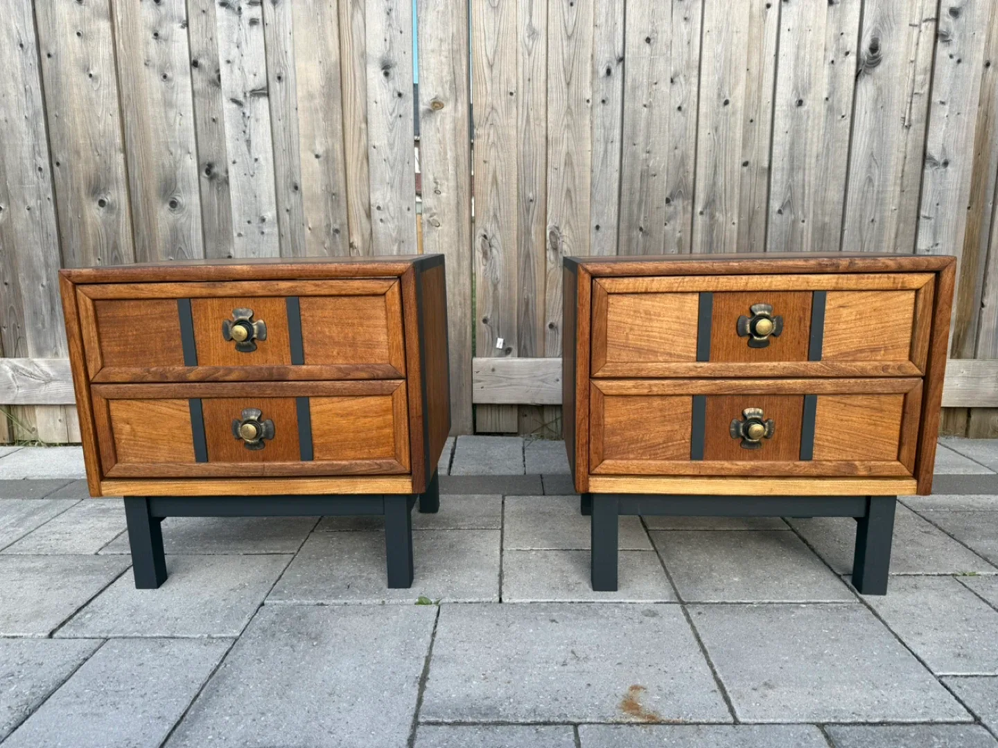 Pair of Walnut Nightstands Refinished image indicator(7)