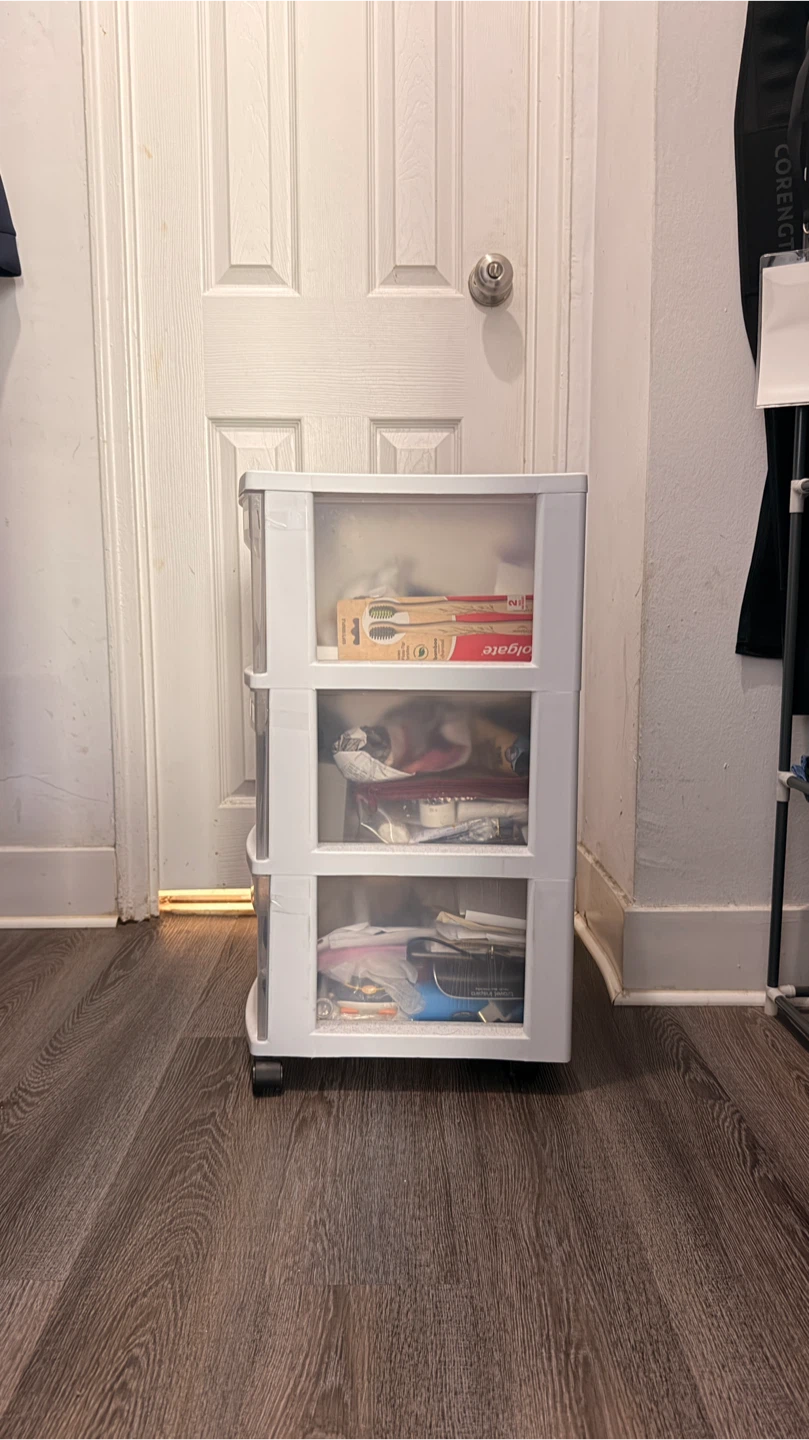 3-Drawer Wide Cart - White