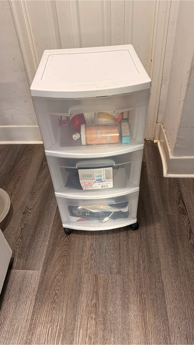 3-Drawer Wide Cart - White - photo 2