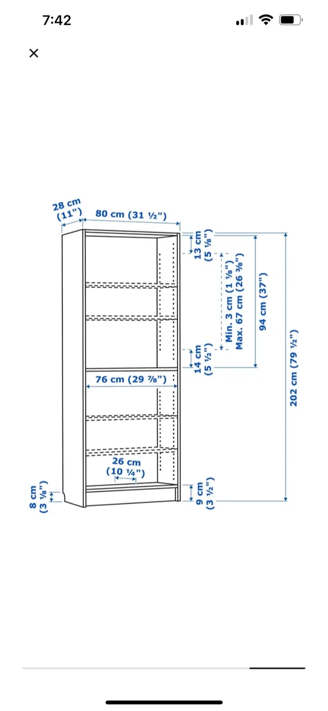 IKEA Billy Bookcase with Glass Doors - Brown image indicator(4)