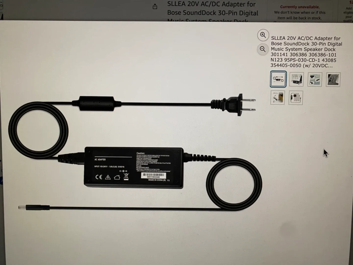🥕20V ac/dc adapter for Bose sound dock 🥕 image indicator(4)