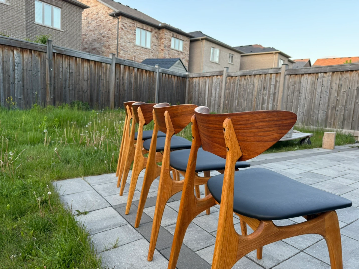 Set of 6 Walnut Mid-Century Modern Dining Chairs - photo 2