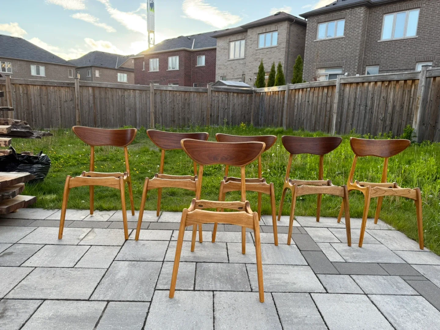 Set of 6 Walnut Mid-Century Modern Dining Chairs image indicator(7)