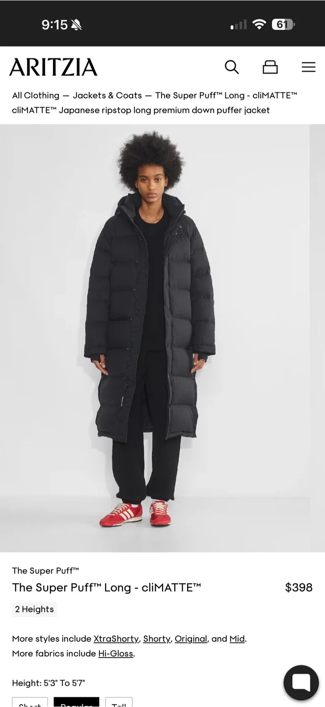 Aritzia The Super Puff Long Coat - 2XS Black image indicator(4)