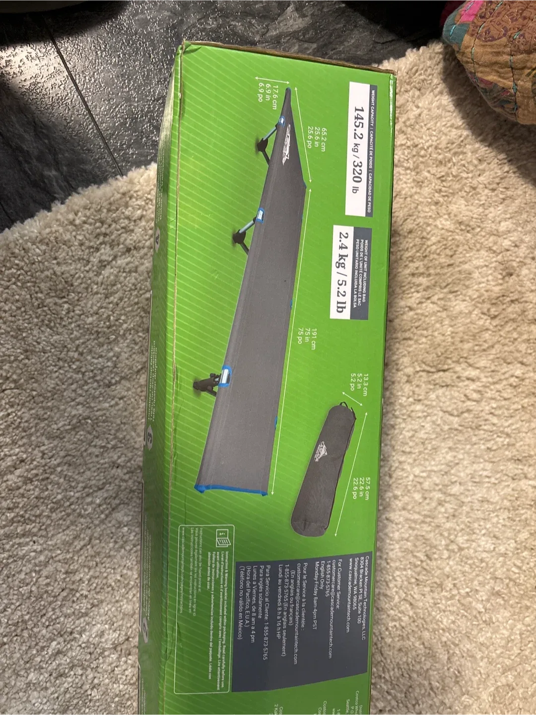 Cascade Ultralight Collapsible Cot - New in Box! image indicator(2)