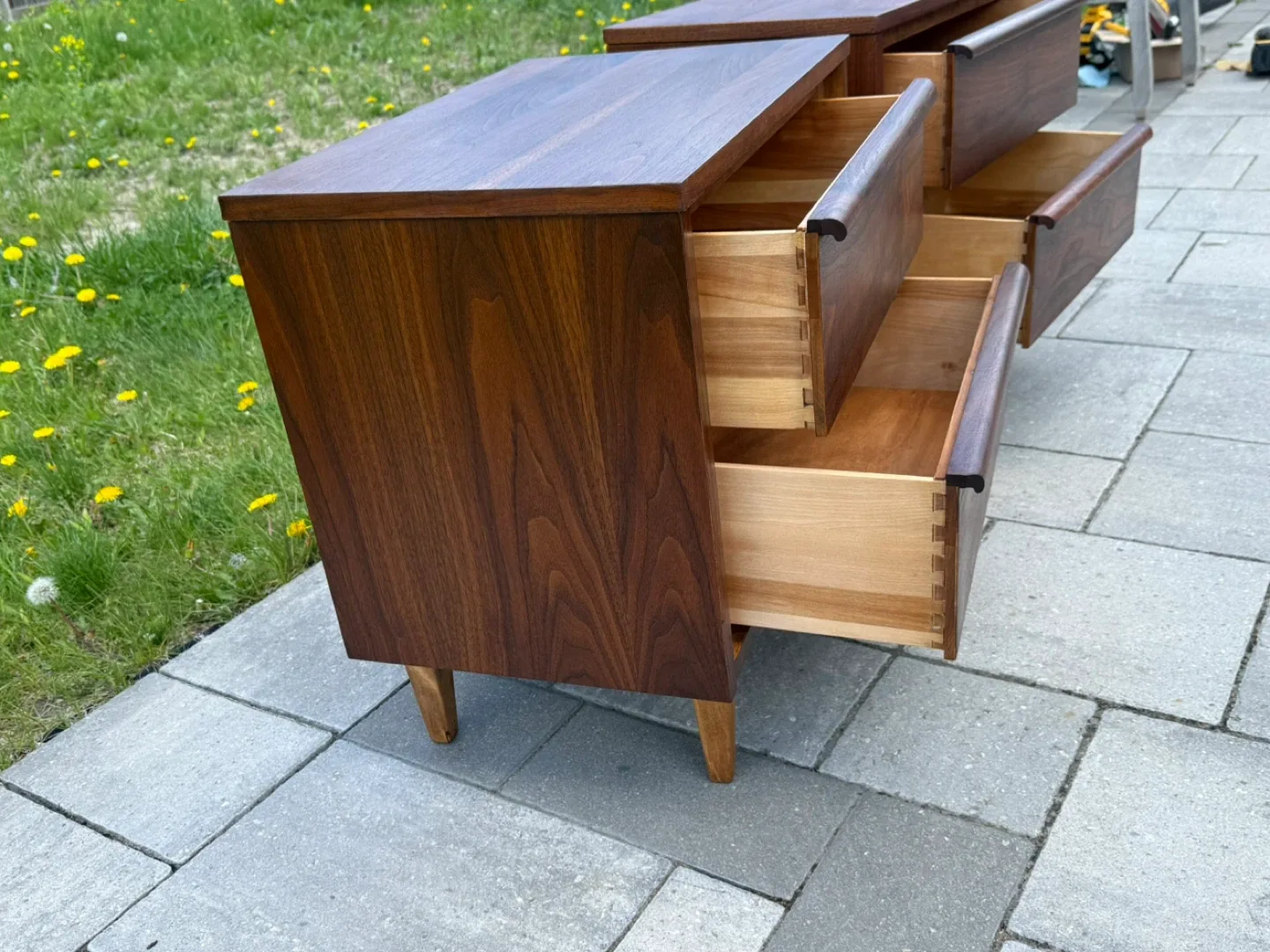 Mcm Walnut 2-Drawer Nightstand Refinished image indicator(7)