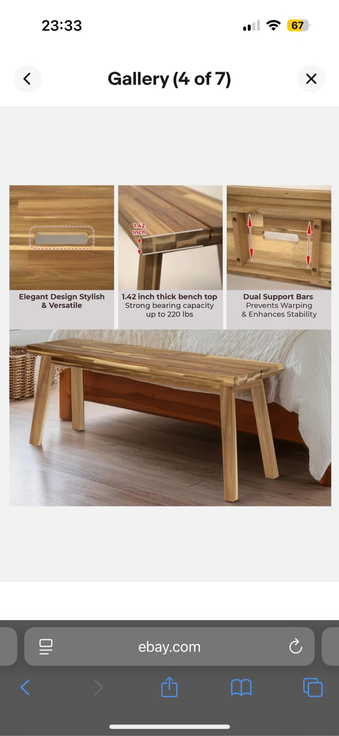 Elegant Design Stylish & Versatile Bench - ikea skogsta - photo 3
