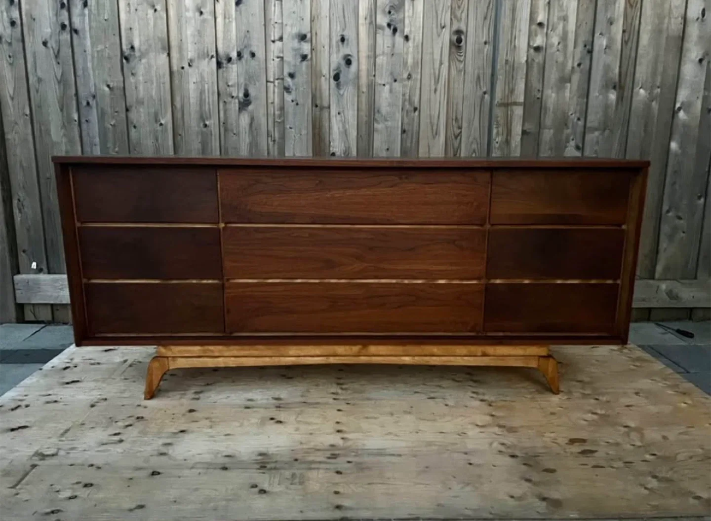 Mcm Walnut Dresser with Drawers Refinished image indicator(6)