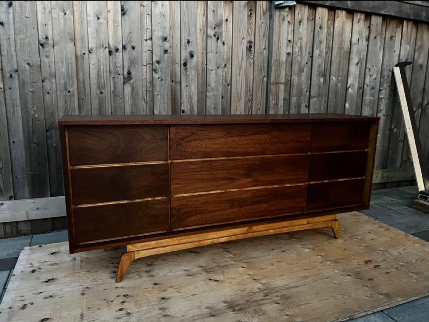 Mcm Walnut Dresser with Drawers Refinished