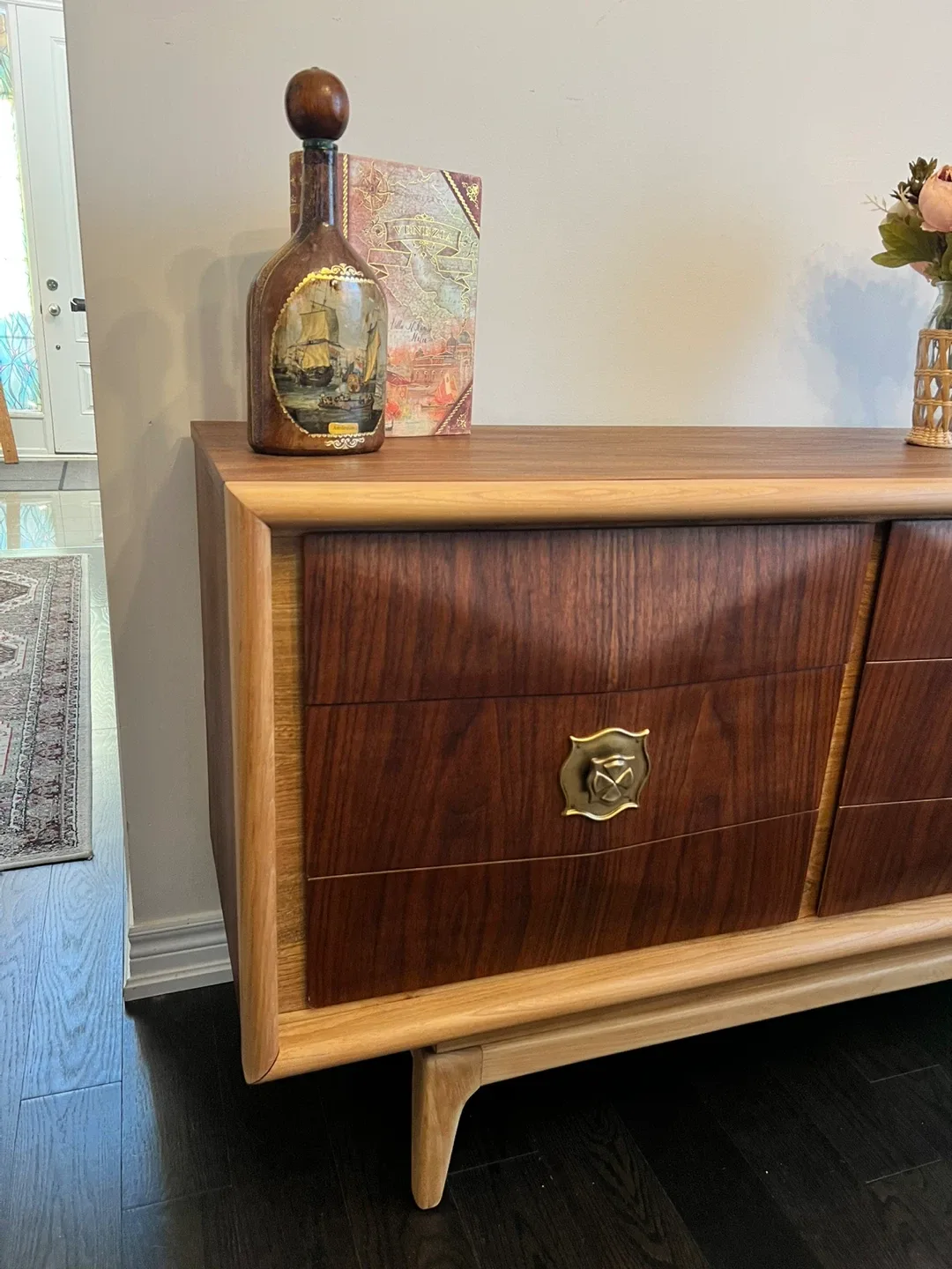 Mcm Walnut Dresser - Solid Wood Refinish image indicator(5)